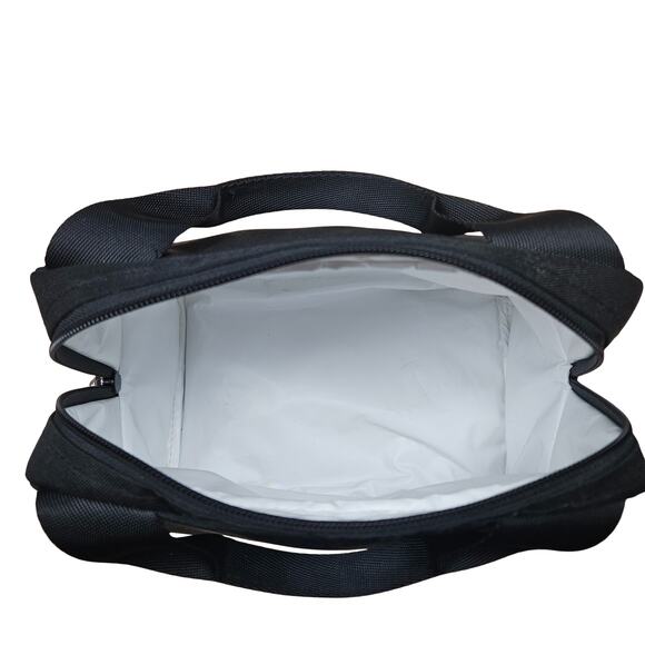 Vera Bradley Lunch Bag Black Canvas Zipper Closure Tote Work School Travel - Picture 3 of 8